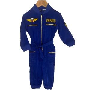 Pierre Bonee Vintage Jumper Air Force Flight Suit Corduroy Blue Toddler Size 2T